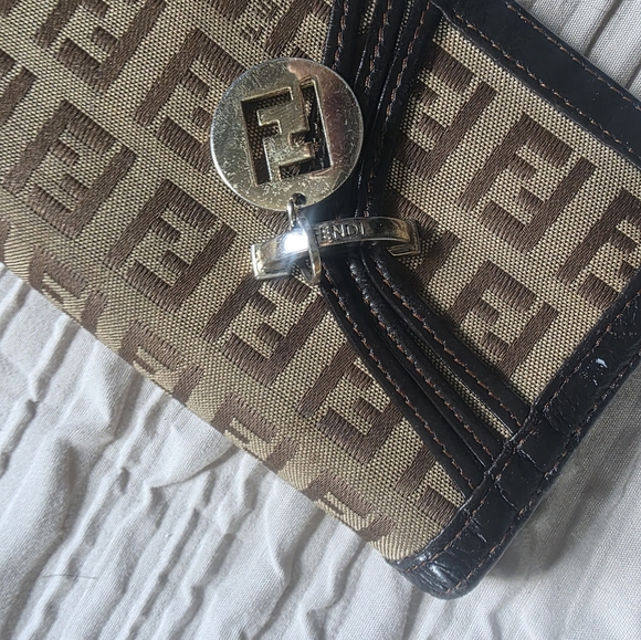 FENDI Zucca Long Wallet, Very Good Condition, Some Hardware fading/scratches. - Picture 3 of 8